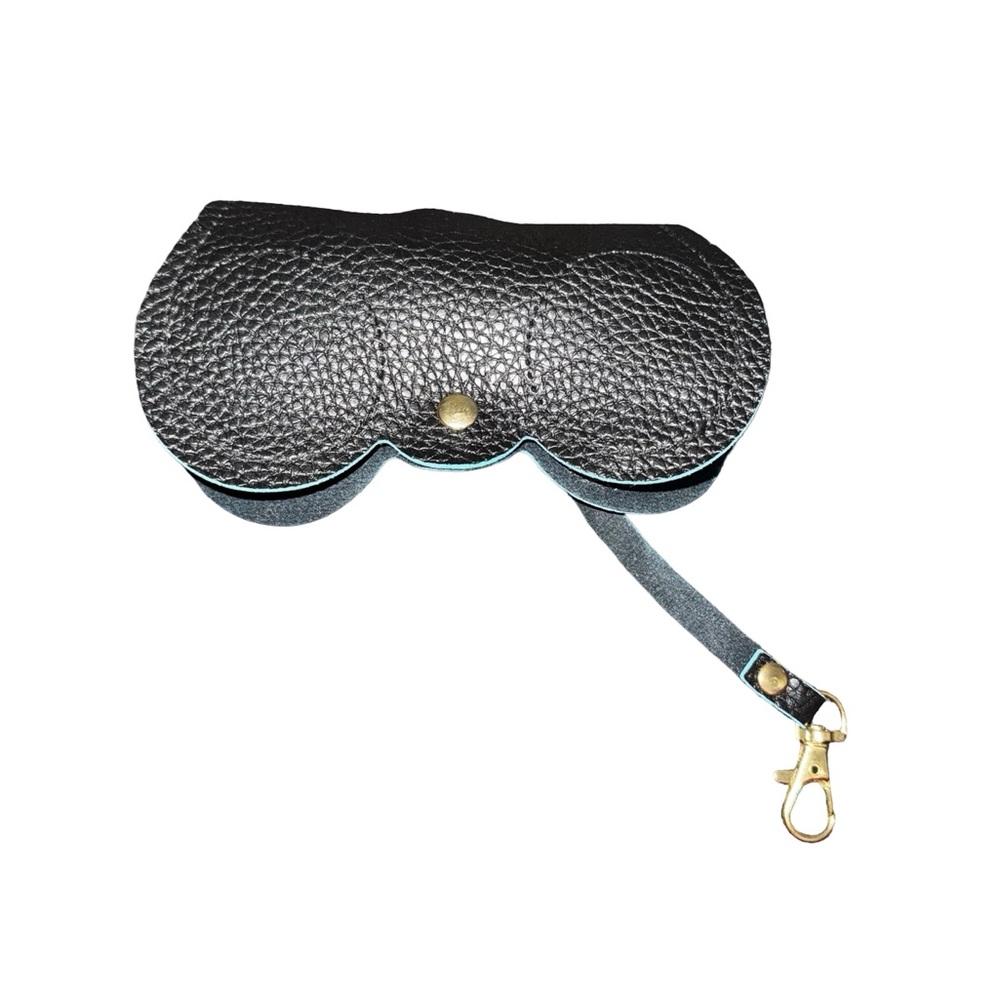 Black Faux Leather Sunglasses Case